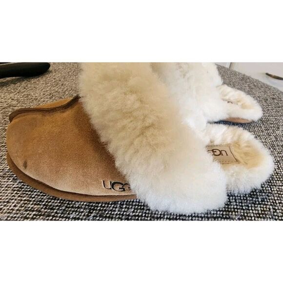 UGG SCUFFETTE II‎ CHESTNUT WOOL SHEARLING LINED SLIPPERS Womans Size 8 - Picture 4 of 5